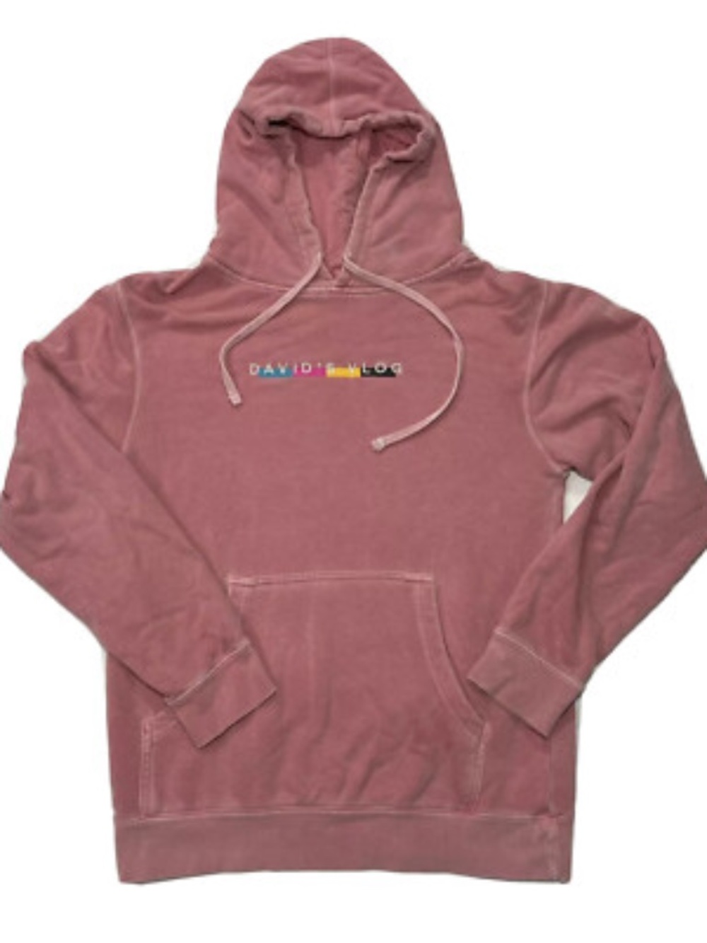 David Dobrik Official Fanjoy David’s Vlog Merch, Pink Hoodie, Medium